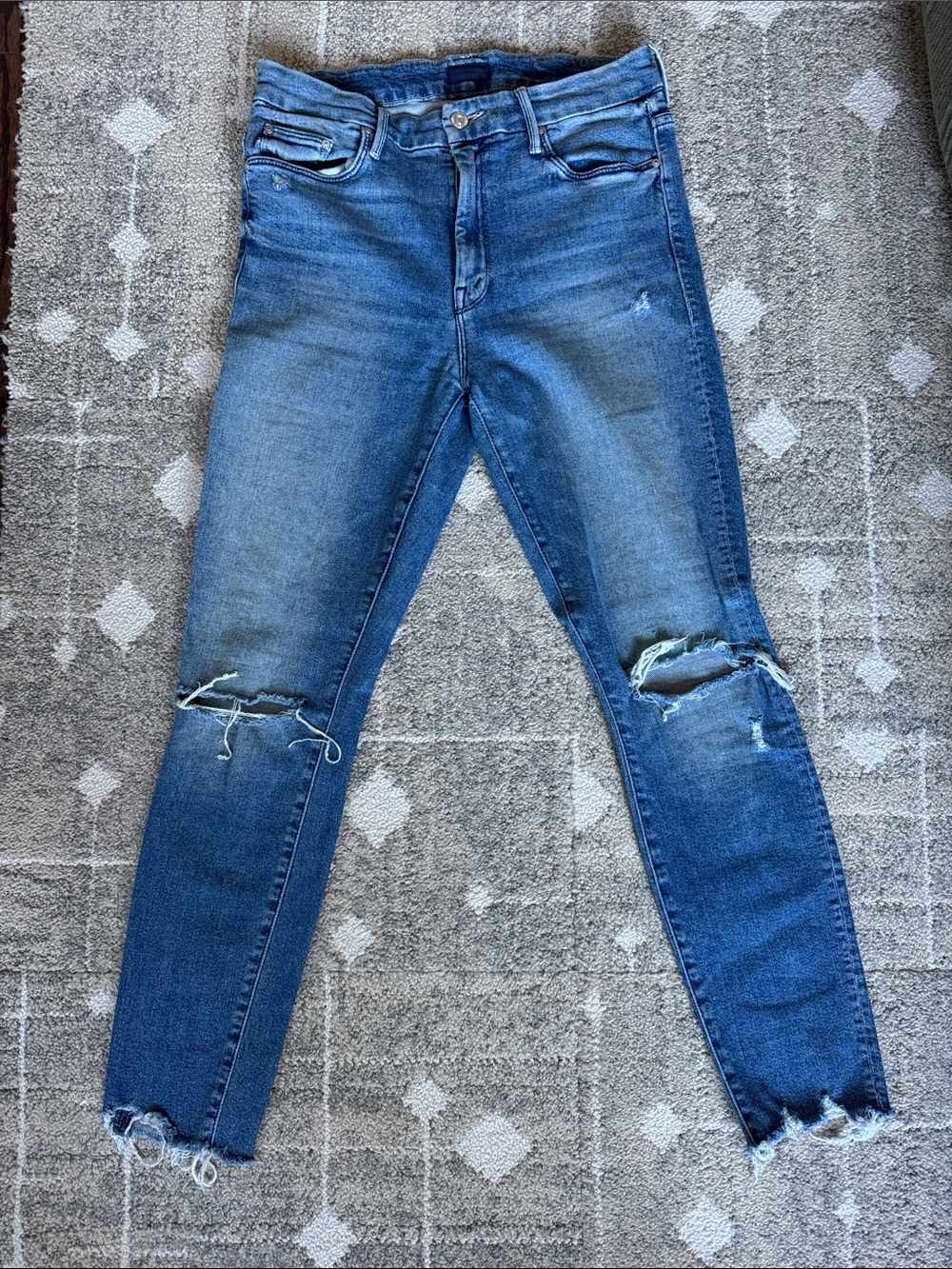 MOTHER Classic Distressed Women's Blue Jeans